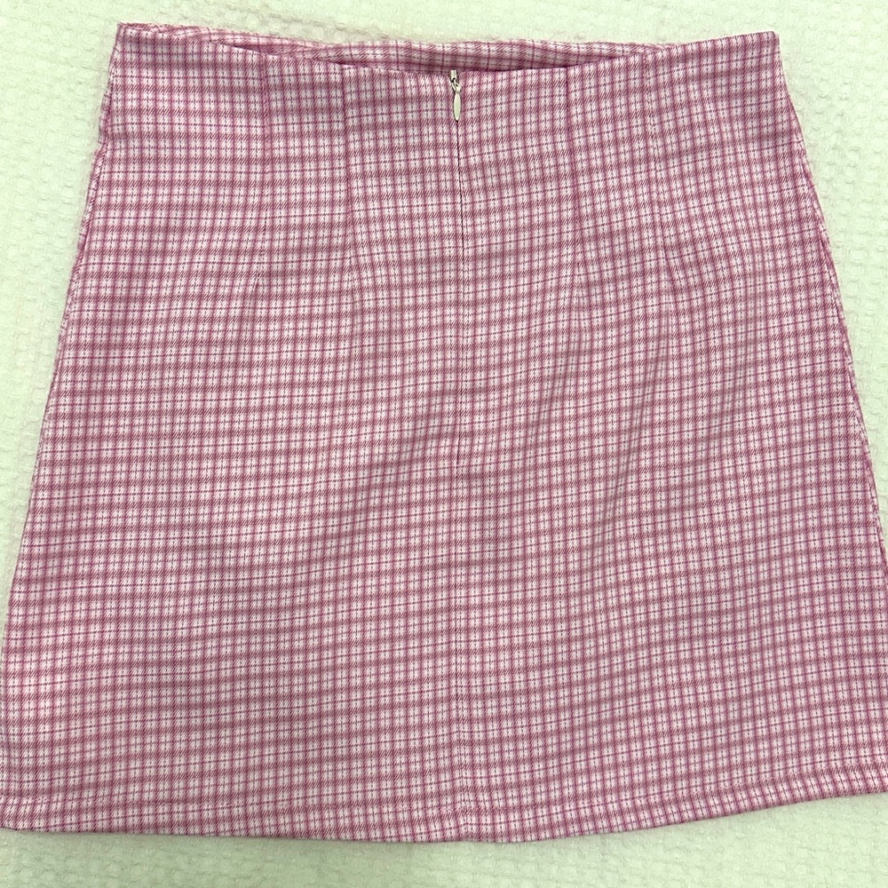 Plaid pink mini skirt